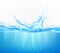 Transparent vector water splash and wave