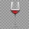 Transparent vector wineglass with red wine.