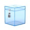 Transparent voting box on white background. Isolated 3D illustration