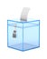 Transparent voting box on white background. Isolated 3D illustration