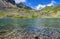 Transparent water of cold mountain lake