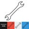 Transparent wrench icon. Vector icon on different types backgrounds