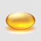 Transparent yellow capsule of drug, vitamin or fish oil macro vector illustration