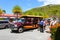 Transporation to a beach on a from a boat dock to the beach on a Caribbean island.