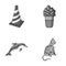 Transport, animal and other monochrome icon in cartoon style.Desert, rock icons in set collection.
