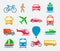 Transport colorful icons