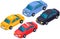 Transport while driving on roadway. Set of colorful automobiles. Passenger cars and taxi auto