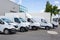 transport dumont several cars vans trucks parked in parking lot for rent or delivery
