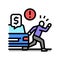 transport fare evasion color icon vector illustration