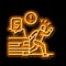 transport fare evasion neon glow icon illustration