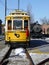 Transport: historic yellow trolley car
