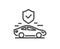 Transport insurance line icon. Car risk coverage sign. Vector