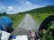 Transport by jeep to the starting place of rafting on a mountain river Urich in the Eastern Sayan