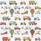 Transport kids seamless pattern