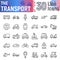 Transport line icon set, vehicle symbols collection, vector sketches, logo illustrations, car signs linear pictograms