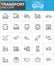 Transport line icons set, outline vector symbol collection, linear style pictogram pack