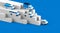 Transport Logistic 3d Render Auto Set White Blue