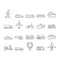 Transport For Riding And Flying Icons Set Vector