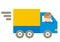 Transport services, delivery of consignments, vector funny illustration