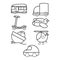Transport silhouette. Airplanes ship car train vehicle logistic icons vector transporting symbols
