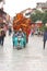 Transport of stacked chairs in West Street,Yangshuo, China