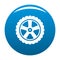 Transport tire icon blue vector