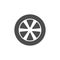 Transport tire icon. Vector illustration, flat design