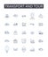 Transport and tour line icons collection. Commute, Travel, Journey, Excursion, Expedition, Voyage, Passage vector and