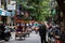 Transport of tourist in rickshaw in the city of Hanoi in Vietnam