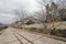 Transport, track, tree, plant, rail, sky, branch, vehicle, house, road, grass