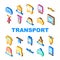 transport transportation car icons set vector