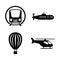 Transport, Transportation. Simple Related Vector Icons