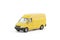 Transport yellow van car on white background
