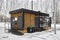 transportable coffee shop installed in a public park