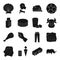 Transportation, animal, parking and other web icon in black style.