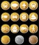 Transportation Buttons - Gold Round