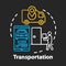 Transportation chalk concept icon. Express home delivery, cab call application idea. Customer service industry. Van