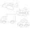 Transportation clipart set. outline