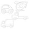 Transportation clipart set. outline