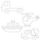 Transportation clipart set. outline