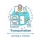 Transportation concept icon. Express home delivery idea thin line illustration. Customer service industry. Van