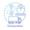 Transportation concept icon. Shipping by sea and by land. Route, ship, truck. Logistics and distribution. Cargo delivery