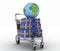 Transportation of earth and suitcases on freight light cart