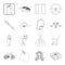 Transportation, education, sports and other web icon in outline style.service, medicine, shopping icons in set
