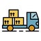 Transportation of export goods icon color outline vector
