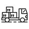 Transportation of export goods icon, outline style