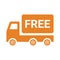 Transportation, Free shipment icon. Orange color vector