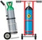 Transportation of gas cylinder, canister with fuel. Metal tank, storage for pressurized substance