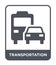 transportation icon in trendy design style. transportation icon isolated on white background. transportation vector icon simple