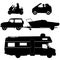 Transportation icons collection - vector silhouett